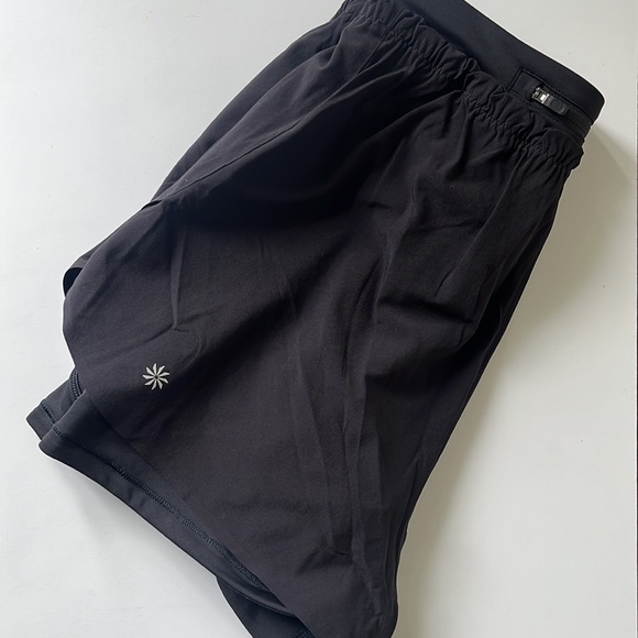 Athleta 2 in 1 Mile Marker Double Layer Running Shorts - Black NWOT - Picture 6 of 7